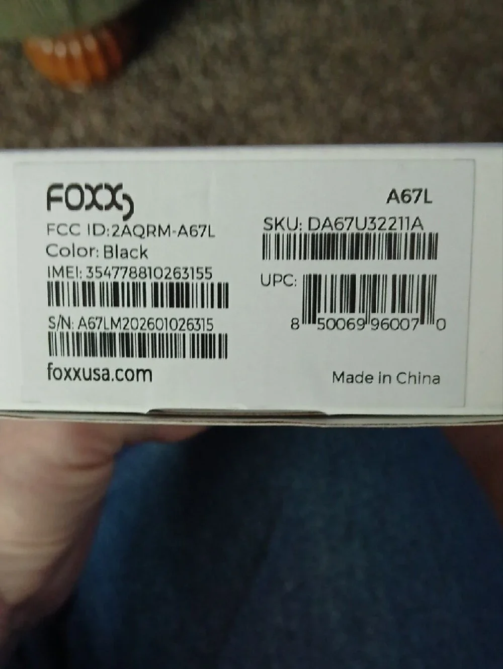 Brand New Foxx A67L Smartphone Unlocked Never Used Includes SIM